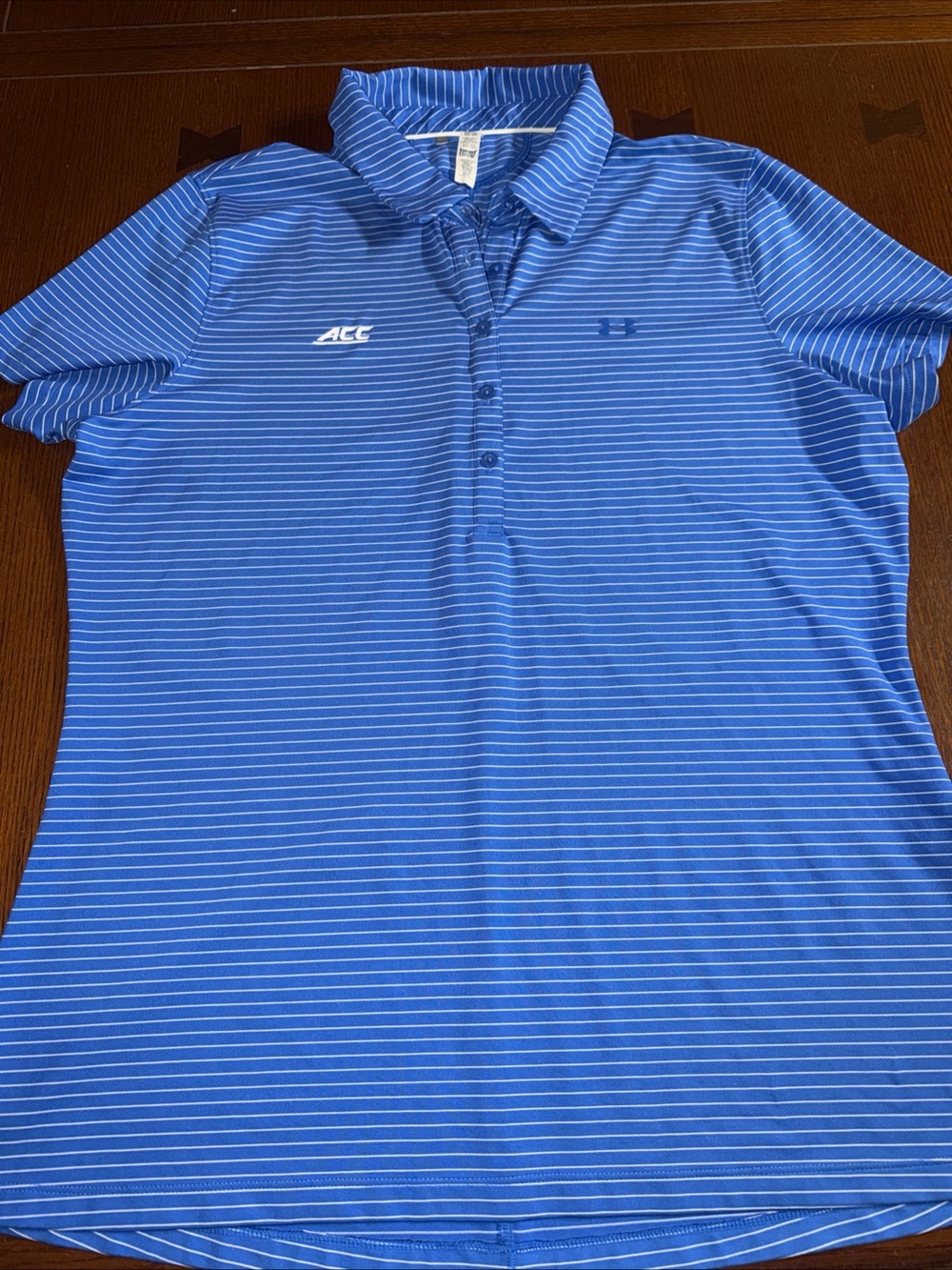 NWOT Under Armour Blue Striped Short Sleeve Polo Shirt